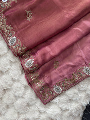 Rust Cosmos Silk Saree